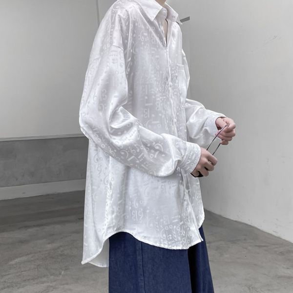 

2021 men's blouses spring and winter new fine senior drape sleeve long shirt fashion young clothes fmg1, White;black