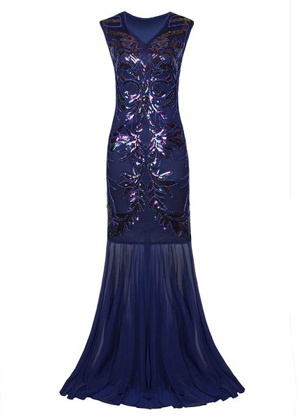 

vintage 1920s long prom dresses v neck beaded sequin gatsby maxi evening dress, Black;red