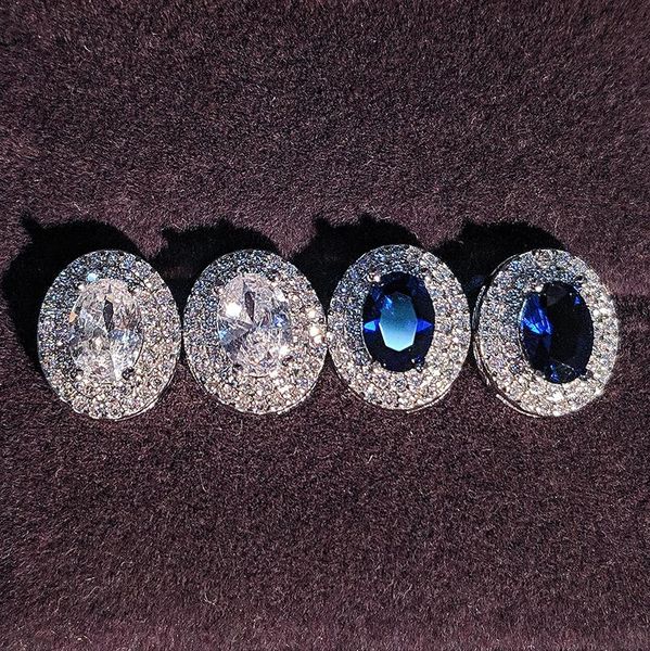 

oval zircon stud earring for women wedding party trendy boucle d'oreille femme bijoux jewelry e667, Golden;silver