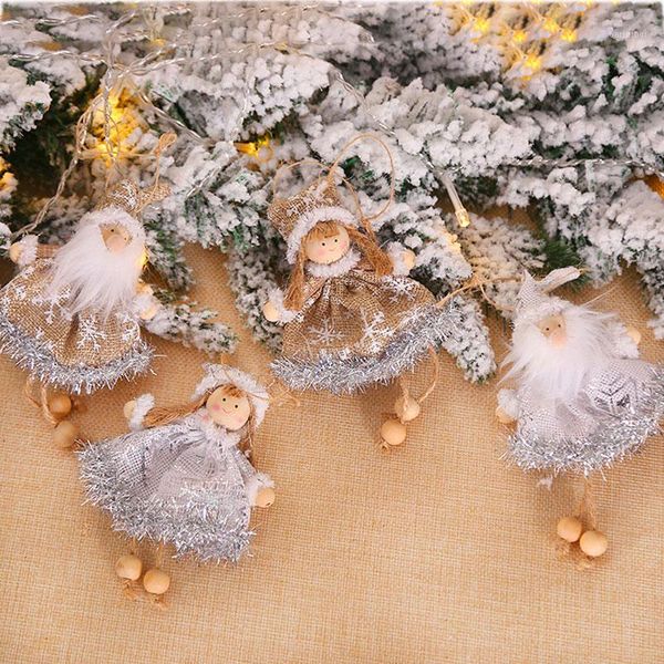 

2021 new year christmas cute angel dolls santa claus christmas tree ornaments noel decoration for home xmas kids gift1