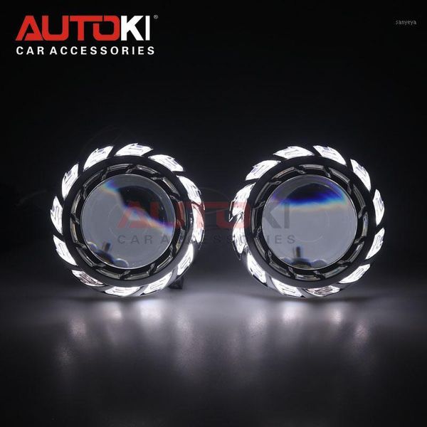 

autoki 2020 new turbine 3.0 inch super full metal h1 with ccfl angel eyes bi-xenon projectors lens for h4 h7 9005 9006 headlight1