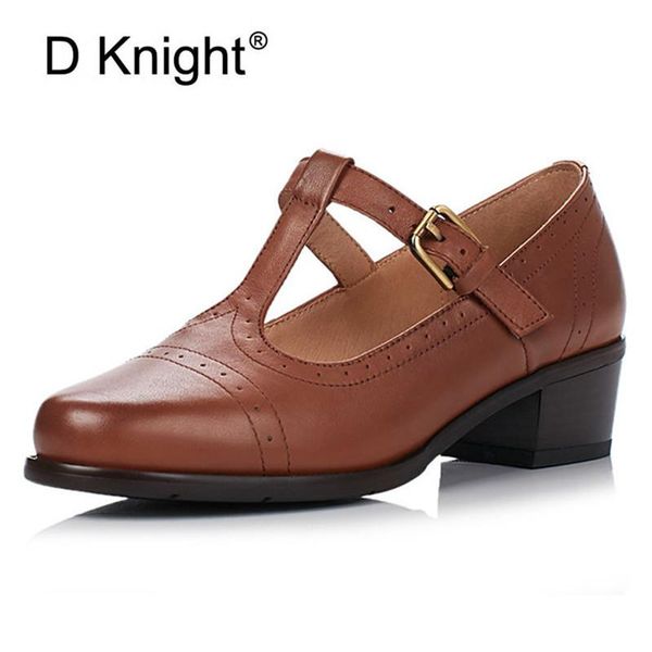 

women shoes high heel pumps vintage round toe ankle t-strap ladies shoes woman thick heels girl prom sapato feminino pumps, Black