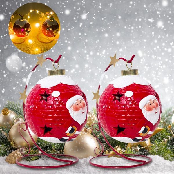 

christmas decorations light creative santa claus with iron frame el ceramics luminous1