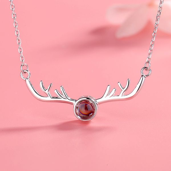 

s925 silver with the same one hundred tiktok way necklace, female projection of elk's clavicle chain
