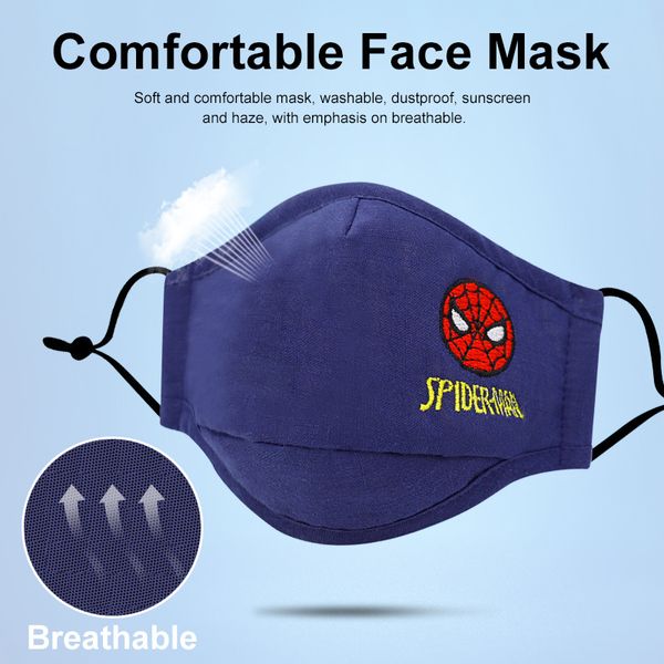

2021 latest newfashion cartoon pm2.5 filter paper face mask gift for kids washable reusable facemask cotton cloth children masque new