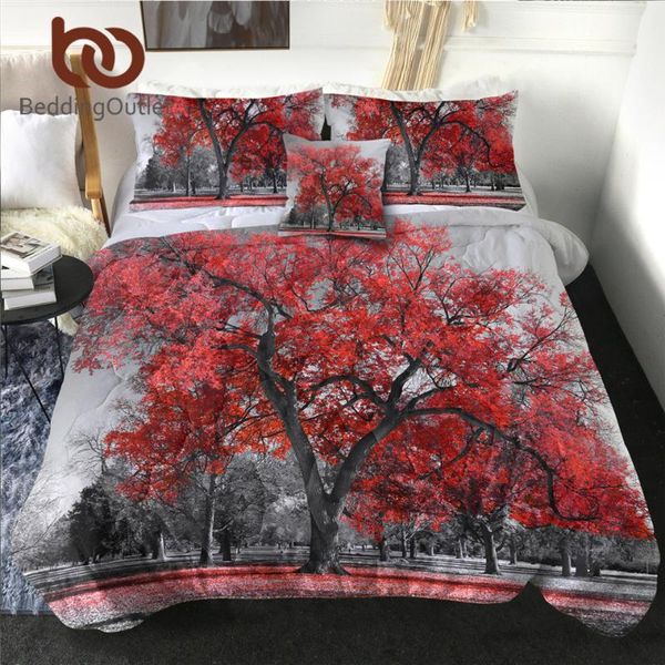 

comforters & sets beddingoutlet maple tree summer blanket retro red leaf comforter landscape bedspreads 3d printed romantic quilt 4pcs