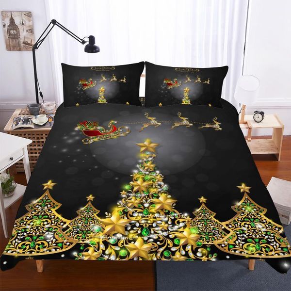 

wensd digital printing reindeer bedding set super king size duvet set +pillow cover christmas tree bedsets home decoration1