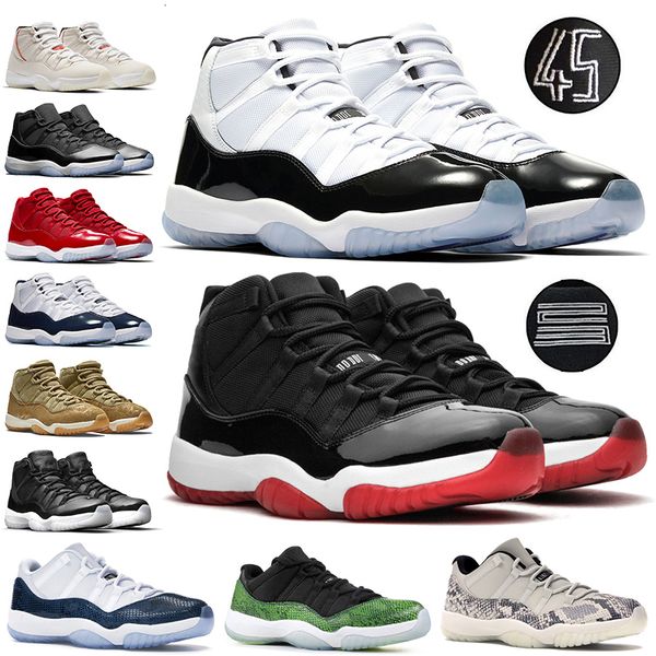 

bred 11 mens outdoor shoes concord platinum tint cap gown legend blue metallic silver mens trainer sports sneakers