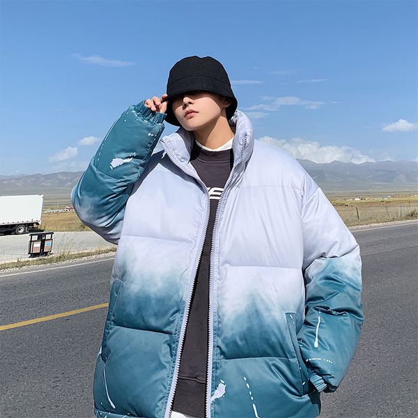 

2020 winter new man casual oversize parkas women korean streetwear parka men warm winter thicken zipper fashion warm coat, Black