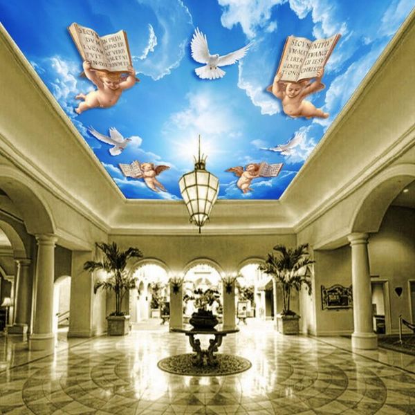 

dropship p wallpaper european style angel zenith mural hall bedroom l ceiling wallpaper decorative painting 3d