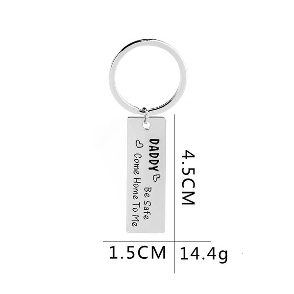 

key daddy be safe come home to me chains message reminder driver keychains for father car keyring holder dad birthday gi, Slivery;golden