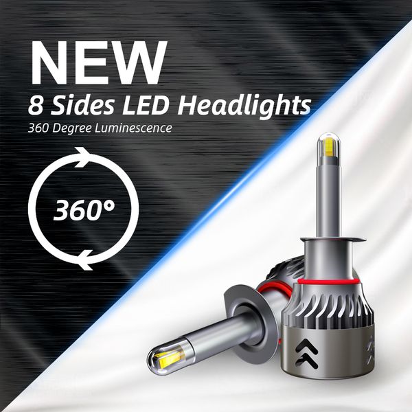 

h7 led car headlight bulbs 360 degree h1 h11 h8 h9 9005 9006 led diode car accessories auto lamps 12v 60w 9600lm