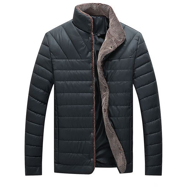 

2021 new brand men winter padded jacket coat waterproof male solid color stand collar thick parka casual plus size overcoat yvi6, Black;brown