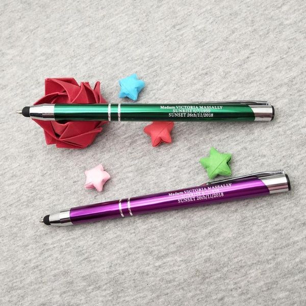 

party favor 1pc personalized name pen smart phone stylus pencil in 10colors event favors custom with your logo text1
