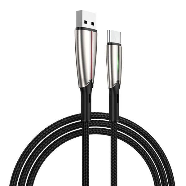 

joyroom s-m399 time series 3a usb-c type-c interface charging transmission nylon braided data cable with green marquee cable length 15m