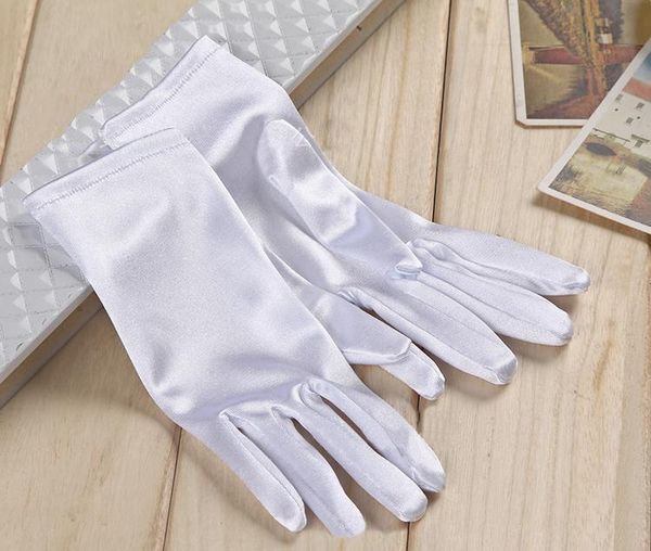 

wholesale 9" wrist length stretch satin gloves for women girls daily bride pro wmtoti bdegarden, Blue;gray