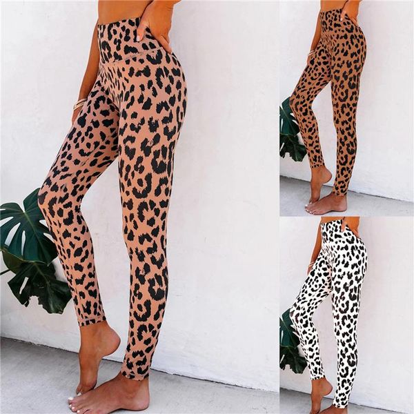 

leopard yoga elastic animal skin sports leggings winter warm women pants gym sportswear leggings, White;red