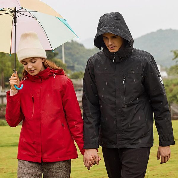 

outdoor jackets&hoodies men's / women's 3-in-1 detachable 2-piece suit inner down cotton winter mountaineering jacket for cycling, Blue;black