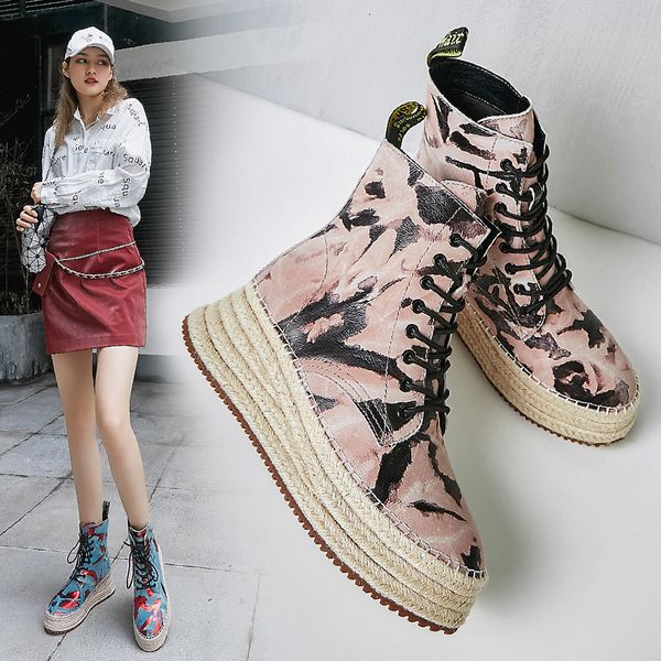 

2021 footwear of natural graffiti printed heel short europe and america boots on-line vpm0, Black