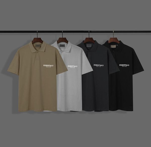 

reflect male polos short sleeve essential summer new fashion fog letter printed polos male clothing, White;black