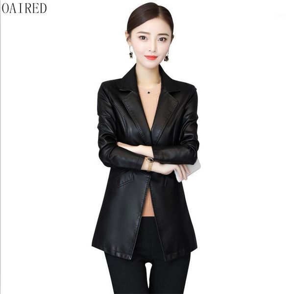 

oaired plus size motorcycle leather clothing female outerwear spring 2018 new women leather jacket short slim coat women1, Black