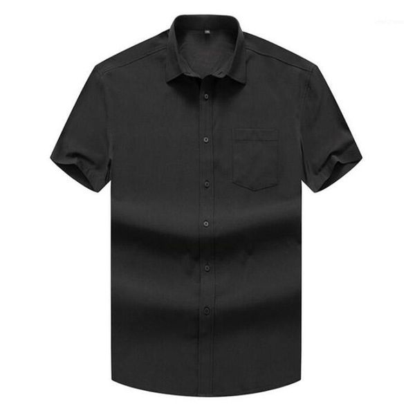 

men's short sleeve big shirt large size 10xl 11xl 12xl 13xl 14xl business office comfortable summer lapel white shirt 8xl 9xl1, White;black