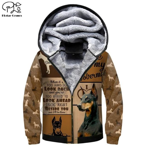 

plstar cosmos doberman hater 3d printed winter clothing casual warm hood thick coat zipper men's fleece hoodies jacket style-1, Black