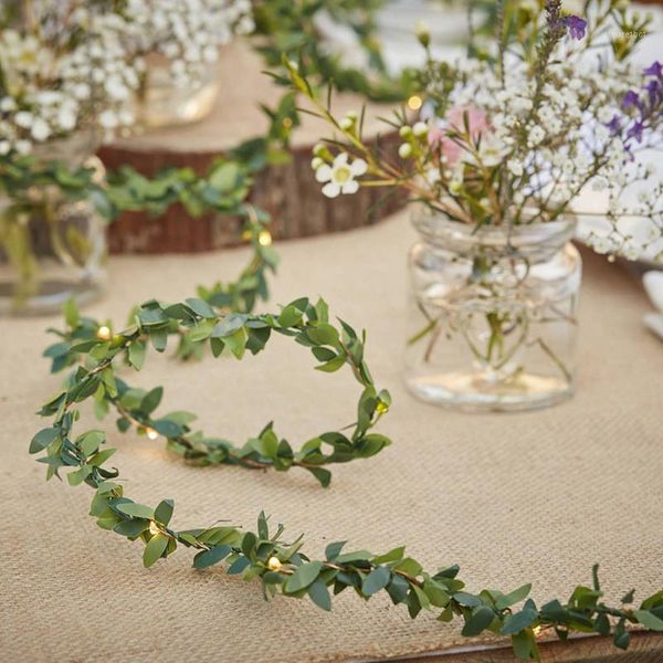 

2m/5m artificial plants green leaf garland led string light leaf ivy vine home decorations wedding decorations diy rattan1