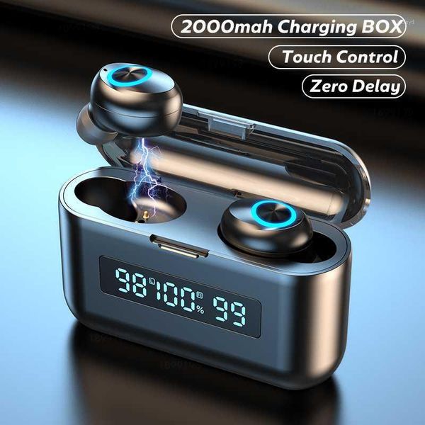 

wireless headphones tws bluetooth earphones 2000mah charging box sports waterproof headsets hifi stereo earbuds with microphones1