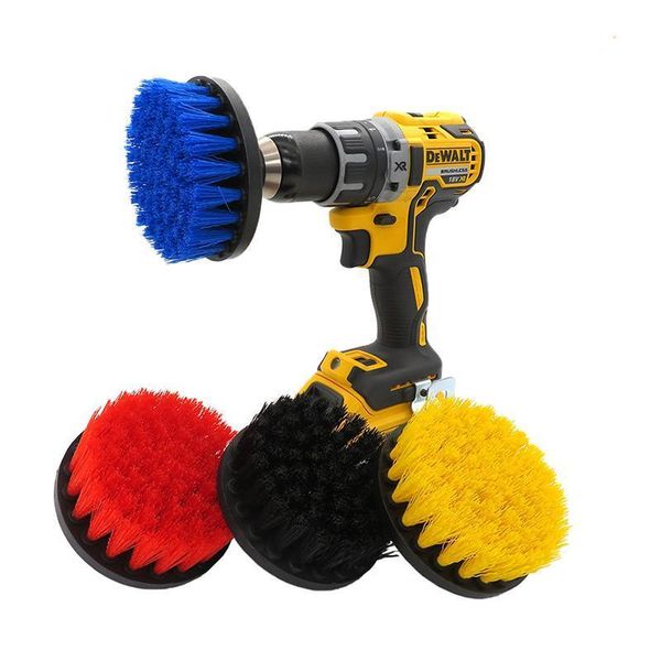 

5inch 4pcs electric drill brush kit power scrubber cleaning brush for shower bathroom car leather plastic nylon bru bbyfqy