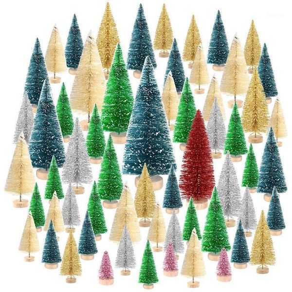 

mini christmas tree,sisal white snow frost tree with wooden base,for christmas decoration,household diy decoration craft1