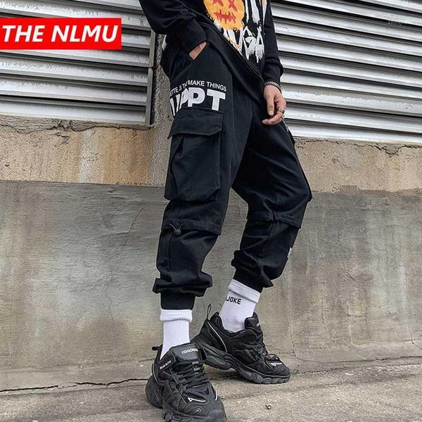 

hip hop cargo joggers pants mens harajuku sweatpants streetwear multi-pocket track pants harem trousers hipster black wq1861