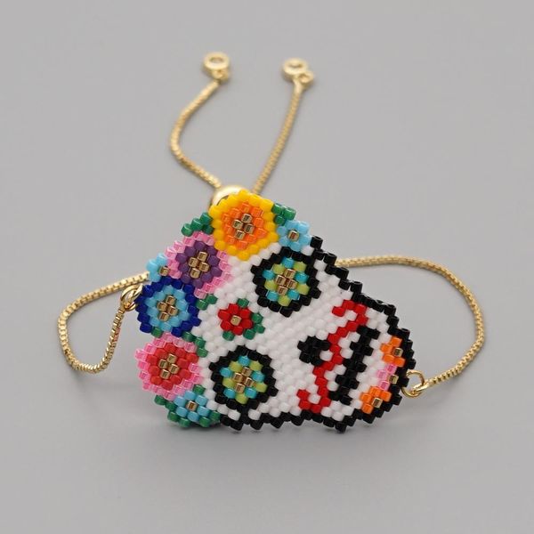 

go2boho череп браслет хэллоуин ювелирные изделия подарок для женщин пульсары изготовление бисеров miyuki браслеты рука сплетенные ювелирные, Bronze;silver