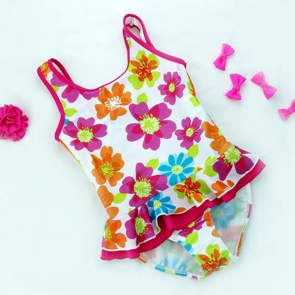 

kids bathing suits girls one piece floral bikini 2020 children's swimwear for girls infant swimsuit girl child summer bikini1, White;black
