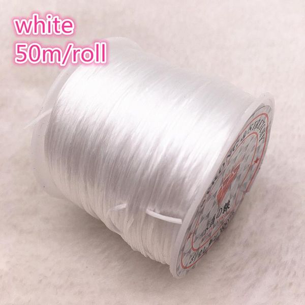 

50m/roll white flexible elastic crystal line rope cord for jewelry making beading bracelet wire fishing thread rope #01 bbydzy