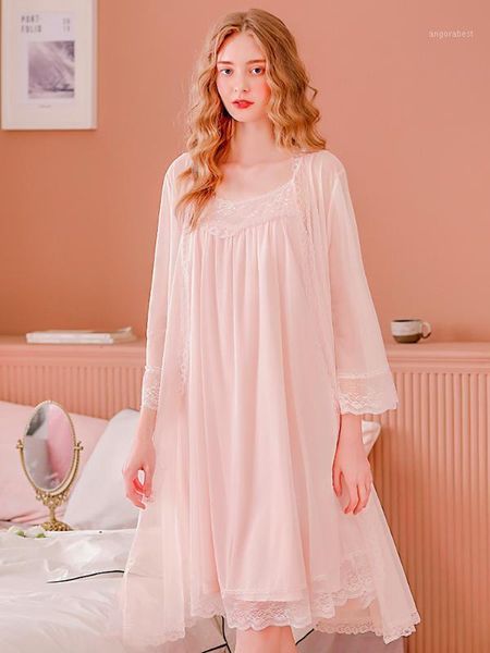 

wedding robe gown sleepwear women's cotton long nightgown nightwear long sleeve night dress women sleepshirts lingerie set1, Black;red
