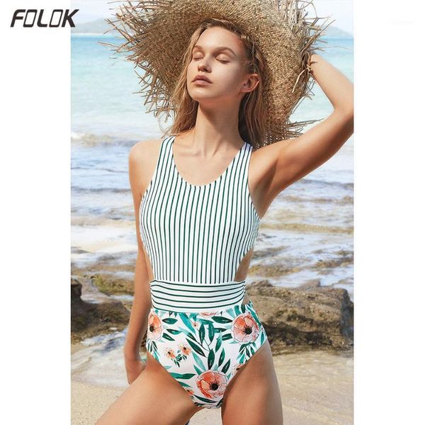 

swimwear women high waist one pieces swimsuit floral print monokini female bathing suit beach wear swimming suit for women1, White;black