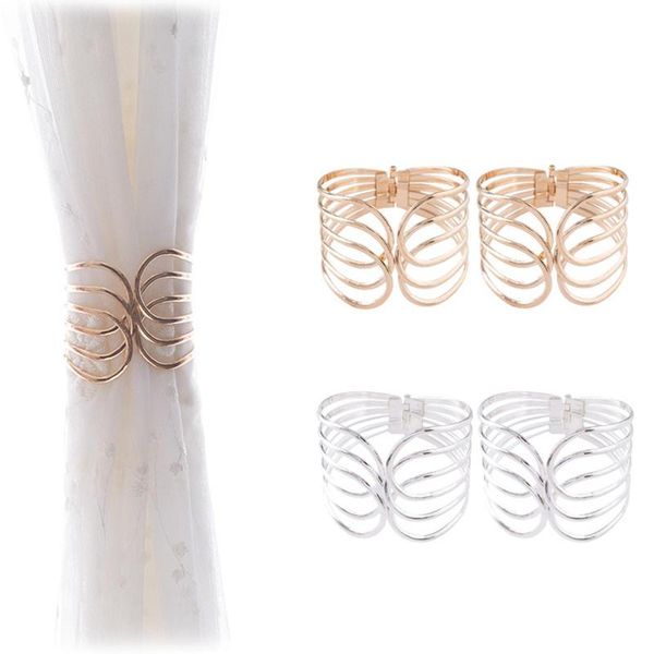 

2pcs curtain tieback punch wing shaped iron ring curtain clip for home decor