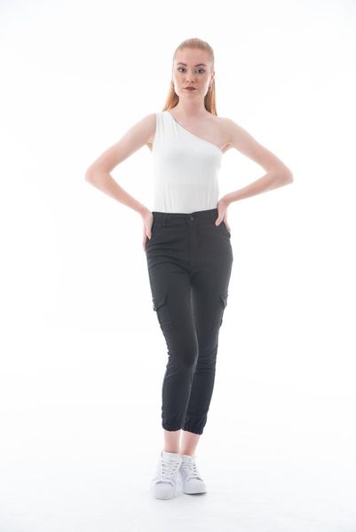 

ecru one shoulder straps snap fastener blouse, White