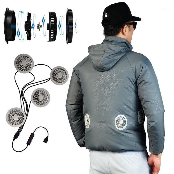

outdoor jackets&hoodies paratago 2021 summer cooling jacket cool fan ice usb air conditioning clothes waterproof hunting hiking fishing coat, Blue;black