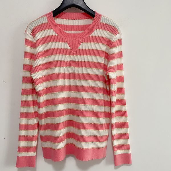

milan runway sweater 2021 o neck long sleeve letter print women's sweater high end striped jacquard pullover women designer sweater 122, White;black