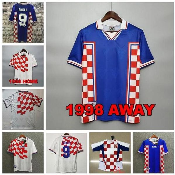 

1998 2002 retro classic soccer jersey home away simic olic boban kovac stanic soldo jarni boksic suker prosinecki football sports shirts, Black;yellow