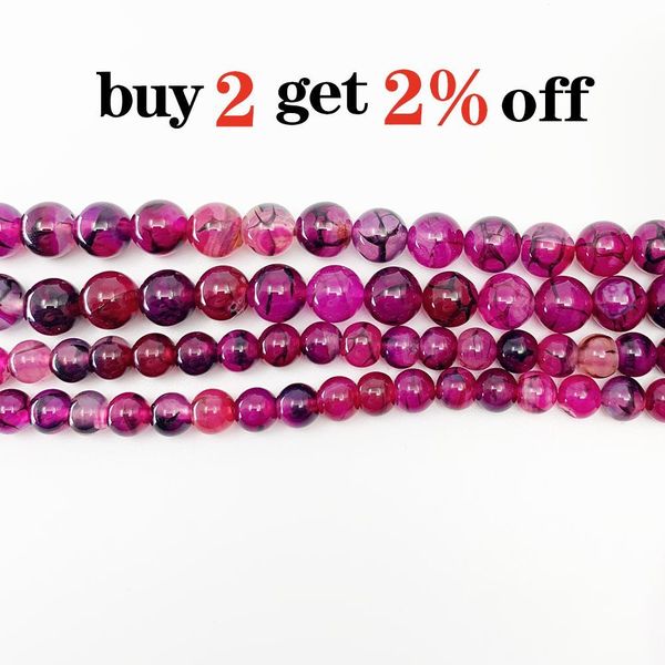 

1strand lot 6 8 10 mm natural stone rose red dragon vein agat round loose spacer beads for jewelry making diy necklace h bbynqg