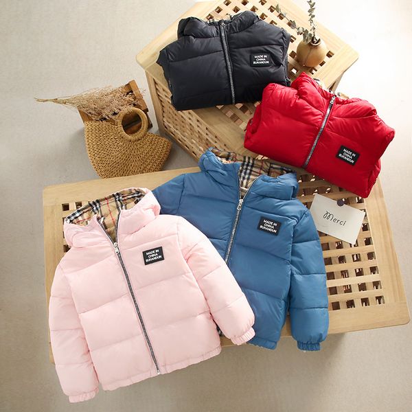 

new style children's down jacket male short white duck down baby down jacket female warm children's coat foreign style double side, Blue;gray