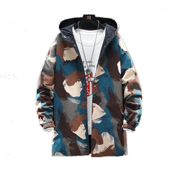 

men's trench coats fashion jackets men reversible cowboy bomber jacket hooded ripped hip hop streetwear coats1, Tan;black