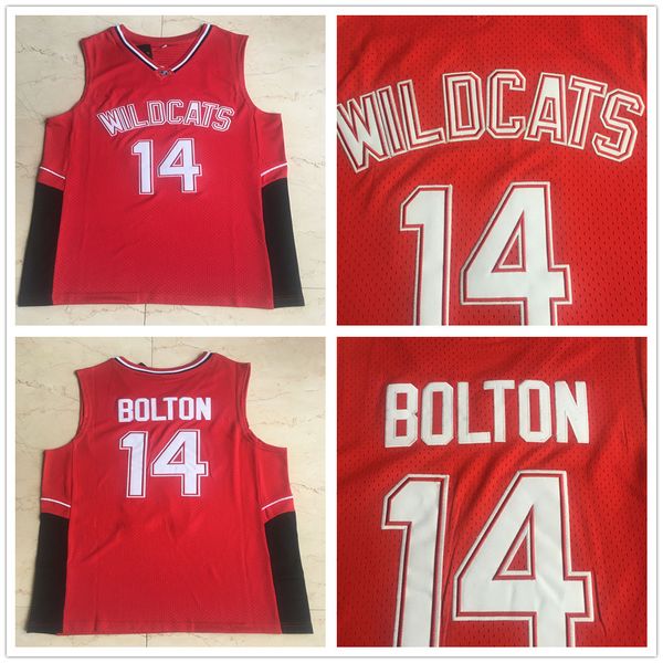 

ncaa college mens zac efron troy bolton 14 east high school wildcats red basketball jerseys home vintage stitched shirts s, Black