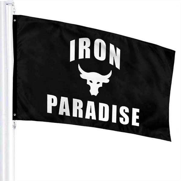 Iron Paradise Flags 3x5ft Sports Club Outdoor Indoor Personalizzato 3X5FT Stampato in poliestere con doppia cucitura con occhielli in ottone