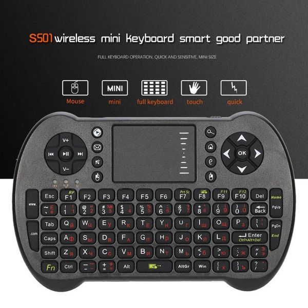 

2.4g mini usb wireless keyboard english russian spanish hebrew version keyboards touchpad & air mouse mice remote control
