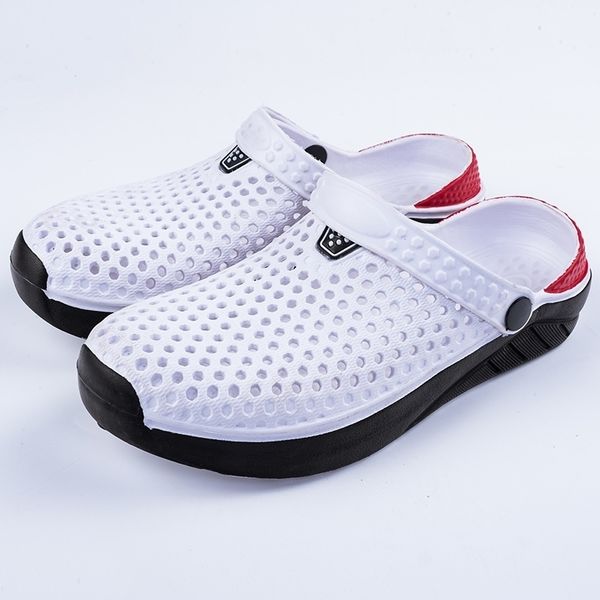 

size 36-45 summer beach sandals lightweight lovers garden shoes non-slip water shoes men white slippers clogs for women y200520, Black