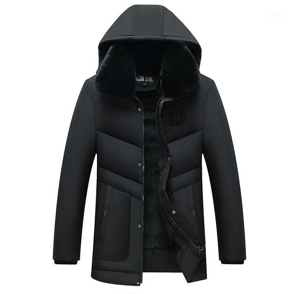 

2019 fashion down cotton mens winter jacket coat velvet padded winter jacket men casual coat long section dropshipping plus size1, Tan;black